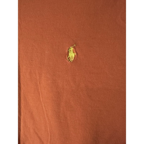 Polo Ralph Lauren Boys L 14-16 T-Shirt Orange Short Sleeve Cotton Pony Logo - Picture 2 of 7